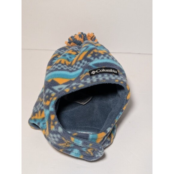 Columbia Unisex Toddler L/XL Frosty Trail ii Earflap Beanie Blue Yellow Warm - Picture 2 of 6